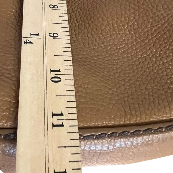 Plinio Visona Italy Classic Minimalist‎ Toffee Brown Pebble Leather Hobo Bag - Picture 7 of 11